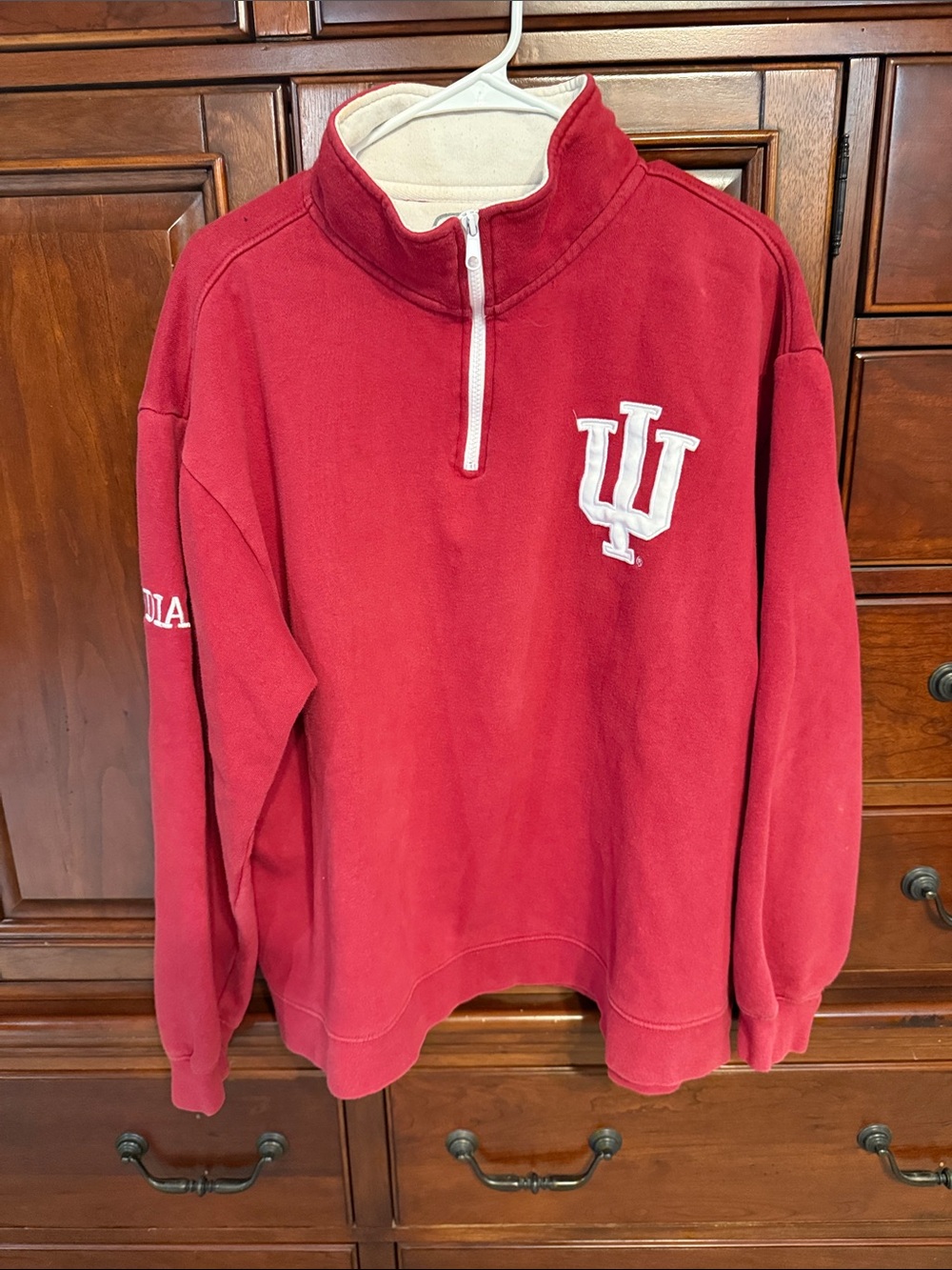 Indiana Hoosiers Men's Red Quarter-Zip Pullover, XXL